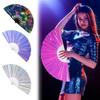 1PC Hand Rave Fan Large Music Festival Fan Gifts Folding Fan Colorful Foldable Fan 33cm