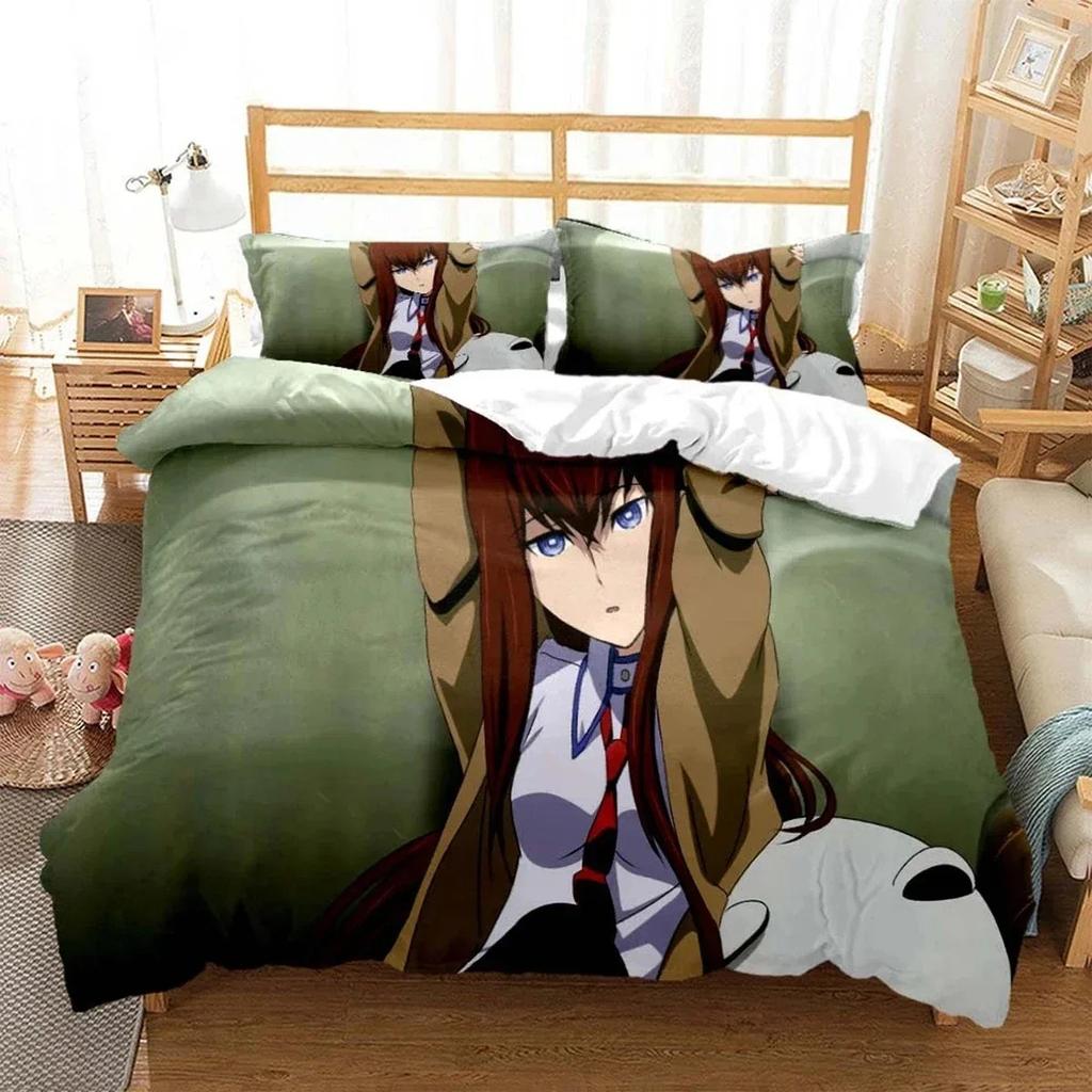 Аниме Steins Gate Kurisu Makise Комплект постельного белья для мальчиков и девочек Twin Queen Size Пододеяльник Наволочка Детская кровать Взрослый Домашний Текстиль