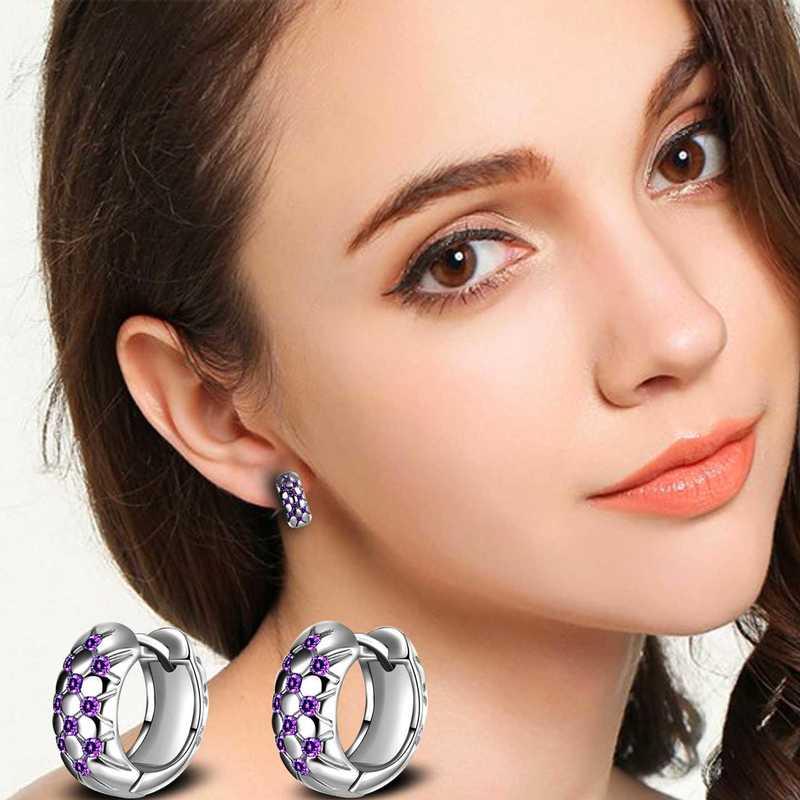 Sace Gems Classic Purple 3A Zircon Earrings for Women Wedding Party Gifts