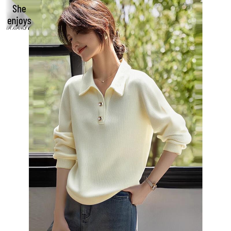Women's Casual Polo Collar Long-Sleeve Sweatshirt