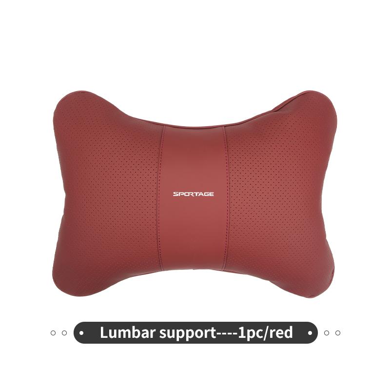 AABMF1 Car Seat Neck Pillow Lumbar Support Leather Headrest Waist Cushion For KIA Sportage Ceed Sorento Niro Cadenza Proceed Sephia