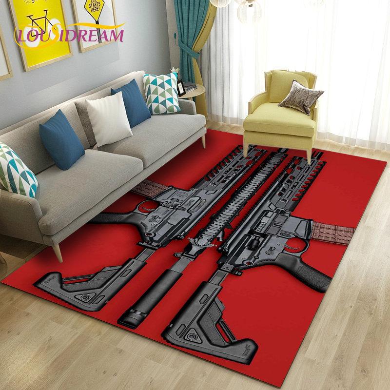 3D штурмовая винтовка, пистолет, револьвер, коврик для пистолета, ковер для гостиной, спальни, дивана, коврик для двери, декор, детские игры, нескользящий напольный коврик