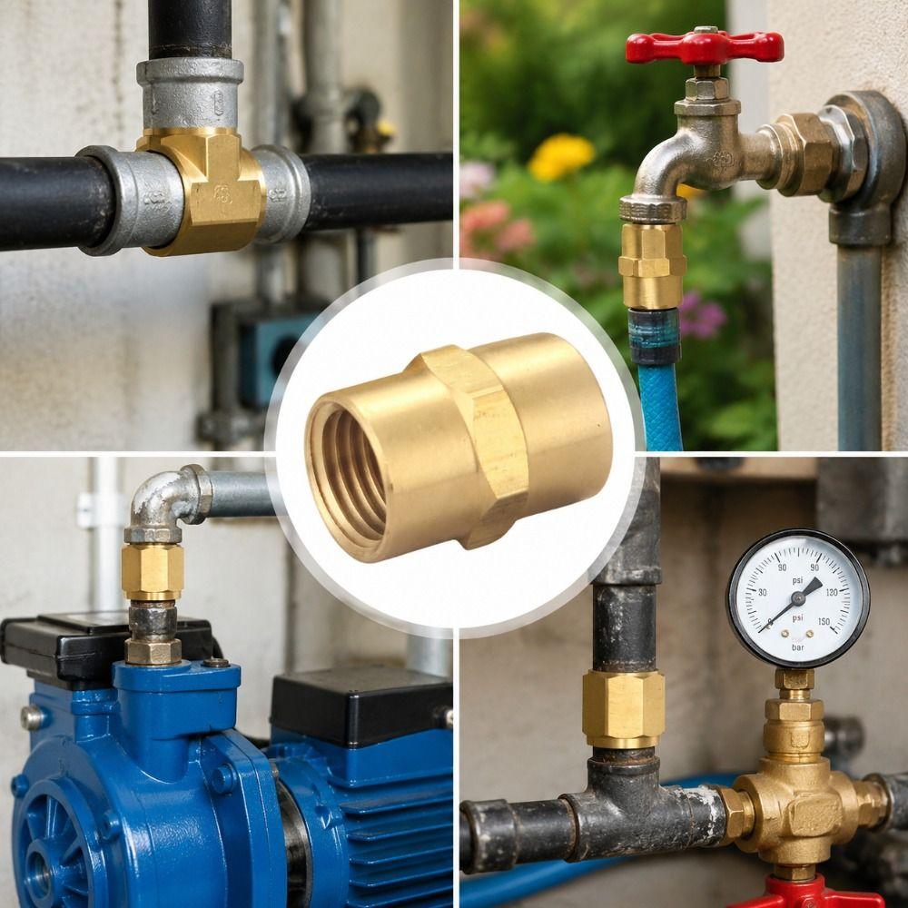 Brass Brass Coupling 1/4" 1/8" 3/8" 1/8" Pipe Fitting Coupler NPT Female Coupling Air Hose System