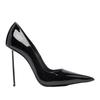 Fashion 2024 New High Heels Women's Black Patent Leather Gold Stiletto Ladies Shoes Shallow Mouth Pointed Petite Shoes Zapatos De Mujer