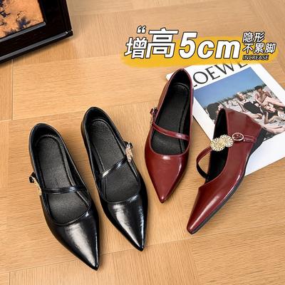 Остроносые туфли-лодочки женские новые осенние туфли-бини с мелким вырезом Мэри Джейн женские туфли красные туфли шпилька высокие каблуки