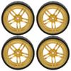 110 Racing RC Car Wheel Plastic Wheel Hub with Grooved Rubber RC Car Spare AccessoryGold