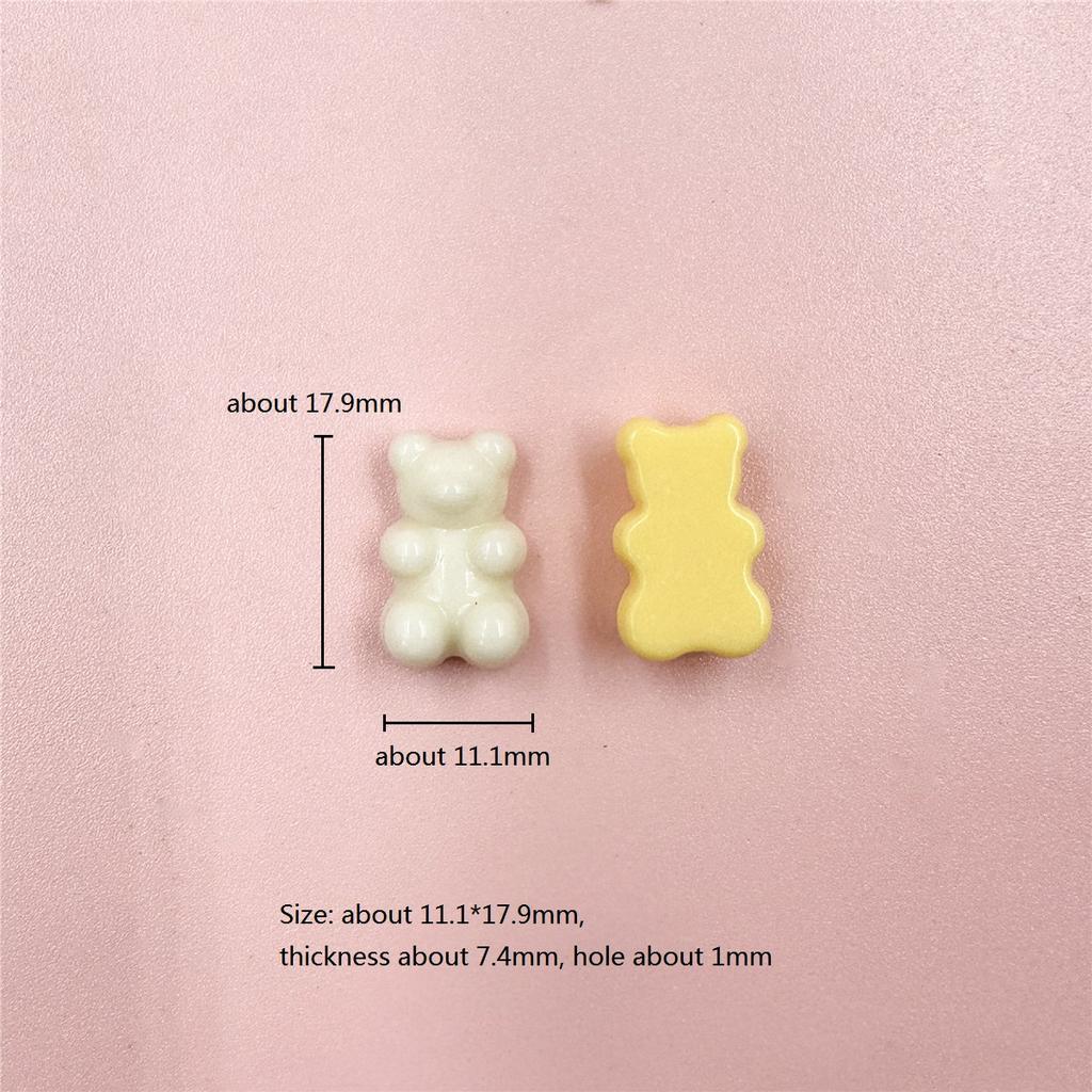 High Quality Fashion Jewelry Accessories Making Loose Beads Solid Color DIY 11*18mm Bear 25Pcs Mobile Phone Chain Materials Earring Bracelet