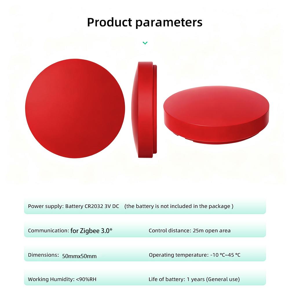 For ZigBee Wireless Smart Push Button Scene Switch for Tuya with On Off Remote Control and Scene Customization