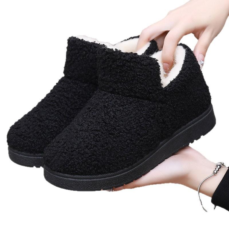 Winter New Old Beijing Fashion Women's Teddy Wool Snow Boots Piled Thickened Thermal Cotton Shoes Non-slip Thick-soled Cotton Boots
