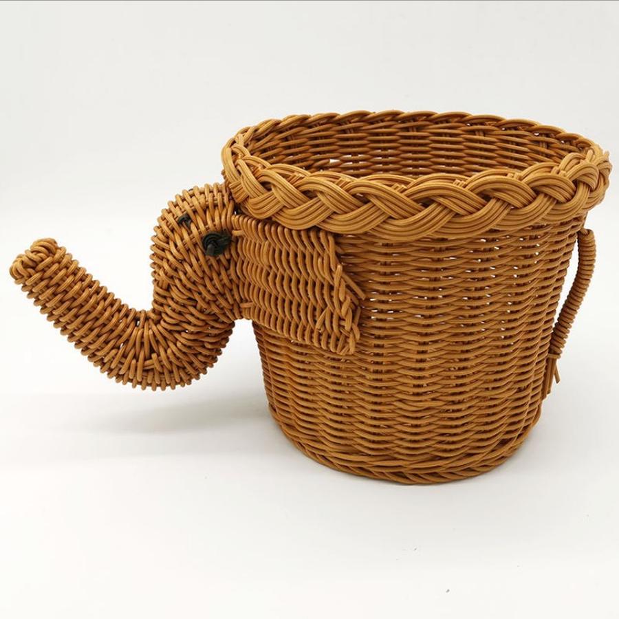 Корзина для хранения Фруктовница Полка для журнального столика в гостиной Креативная Современная Домашняя Пластиковые Плетеные Корзины Настольные Декоративные