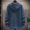 Men's Fall And Winter Casual Sweater Jacket Warm Knit Sweater Hooded Hoodie