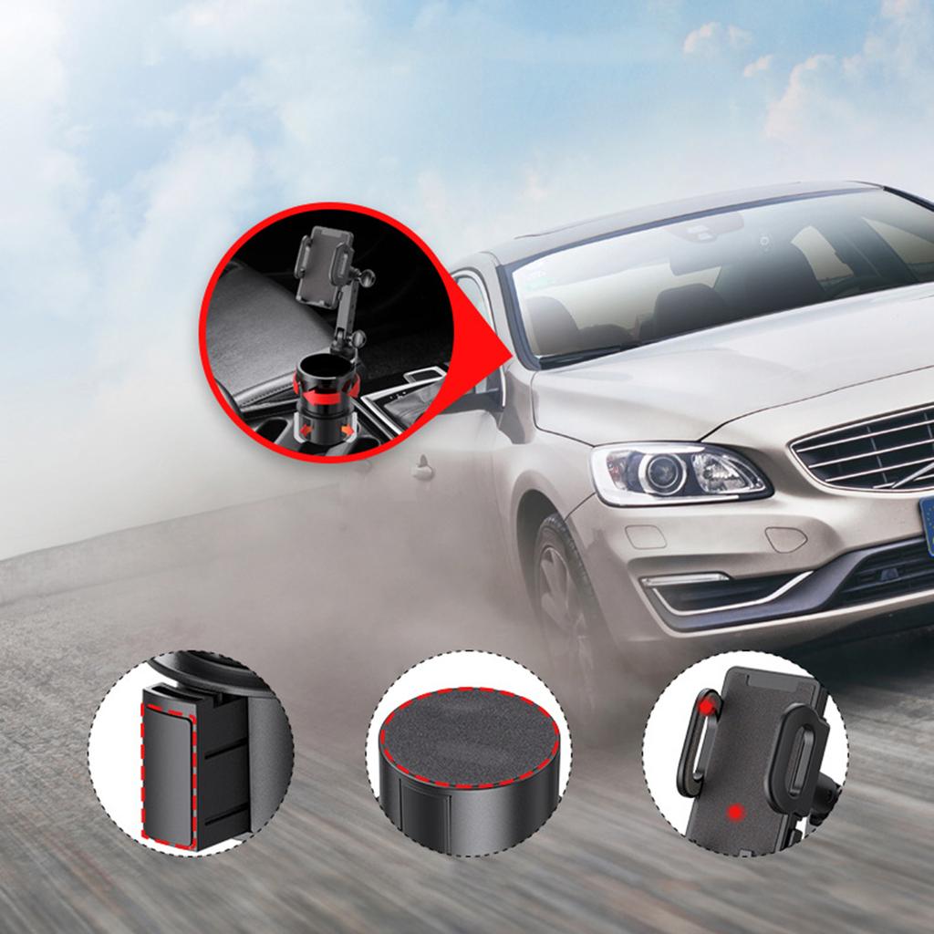 2 в 1 Автомобильный подстаканник Держатель для мобильного телефона Подставка-колыбель Многофункциональный держатель для телефона Универсальный держатель для напитков Вращение на 360°