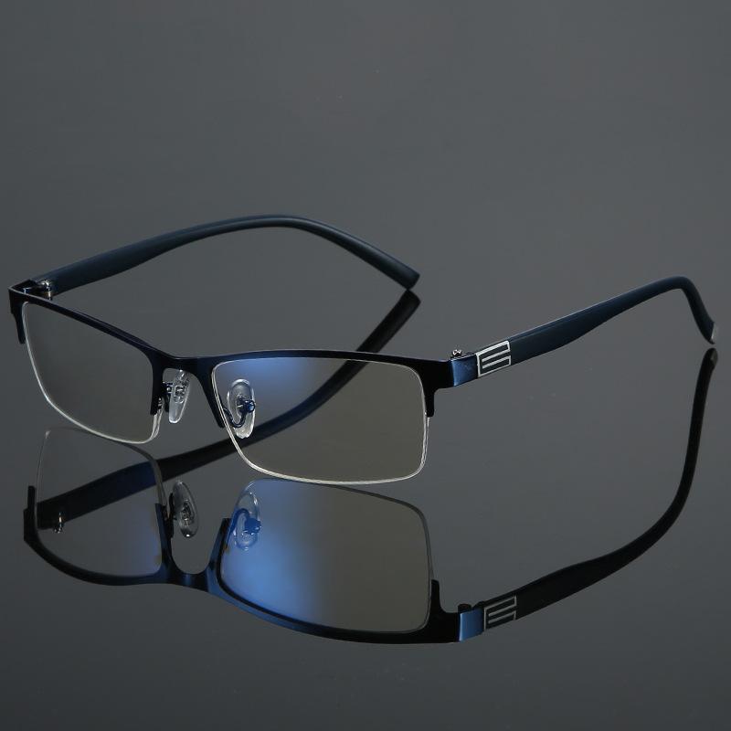 Business Square Half Frame Reading Glasses Men Gradual Adjustment Bifocal Vision Converted Light Multifocal Glasses