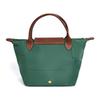 Longchamp Le Pliage Original Минималистичная сумка-тоут для ежедневных поездок Логотип Текстурированный нейлоновый холст и кожа Пельмень Маленькие женские сумки-тоут Шалфей 1621089P84