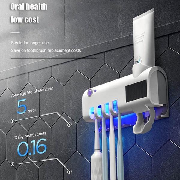 Efficient Intelligent Double Sterilization Toothbrush Sterilizer, Frame, Automatic Toothpaste Squeezer