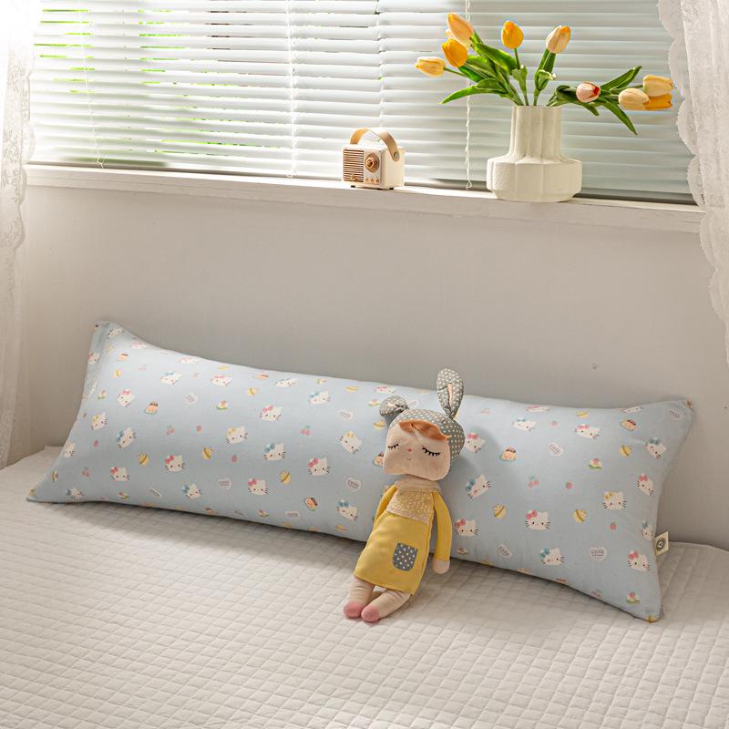 Двухслойная хлопковая марлевая длинная подушка для тела - Удобная боковая подушка, обнимающая ноги