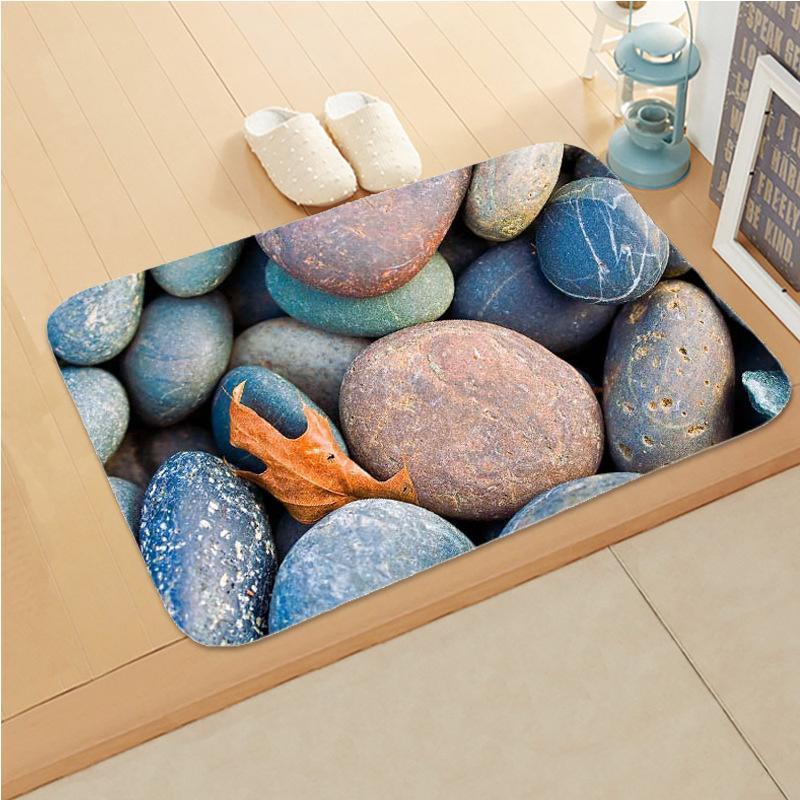 Цветной камень с узором для кухни, ванной, мягкий коврик для входной двери, противоскользящий коврик для спальни, коралловый бархат, мягкий ковер, домашний декор, коврик для двери