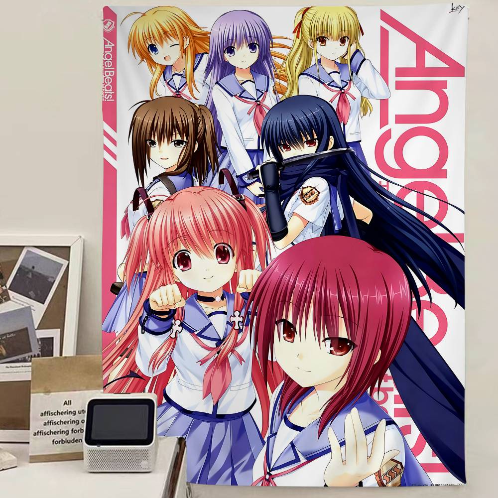 Angel Beats АНИМЕ Гобелен Художественная Печать Японский Настенный Гобелен Аниме Настенное Украшение Декор Дома