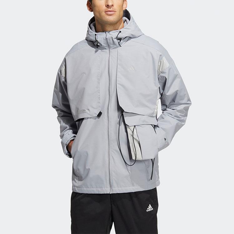 adidas Сотрудничество Трансформеров, Год Тигра, ограниченная серия TF Куртка 22, однотонная спортивная куртка с капюшоном, мужская куртка серого цвета HM7465
