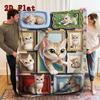 Cat Portrait Gallery 2D Flat Pattern Flannel Blanket, High quality All Seasons, Home Decor, Warmth and Comfort, Perfect for Christmas Gifts.