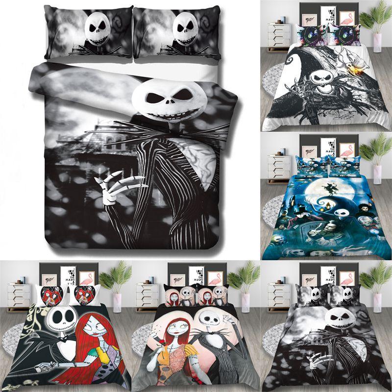 Роскошный постельный комплект «Кошмар перед Рождеством» с элегантным пододеяльником и наволочкой