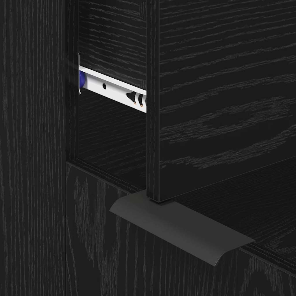 Sideboard 3 pcs Black Oak look Particleboard