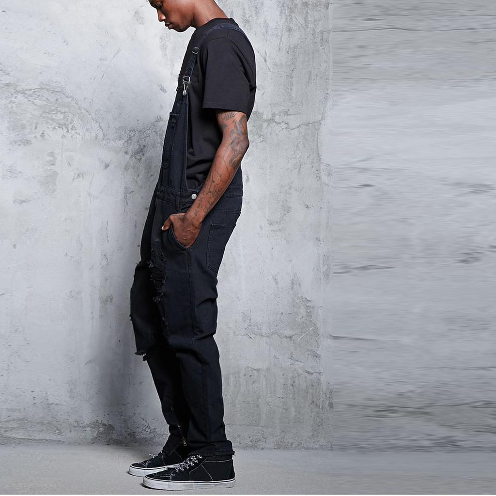 Мужские карманные джинсы Комбинезон Уличная одежда Брюки на подтяжках