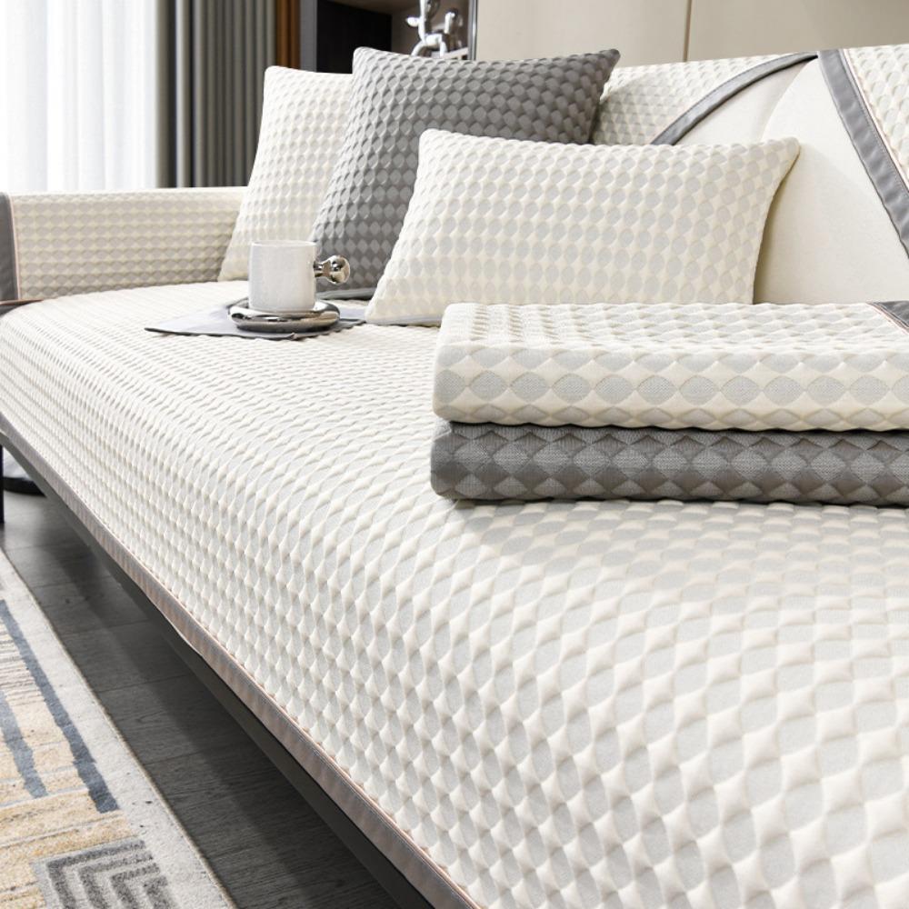 1 шт. Летний чехол для дивана из ледяного шелка, нескользящий однотонный коврик для дивана в гостиную, универсальный чехол для углового дивана, подлокотника, спинки, полотенца