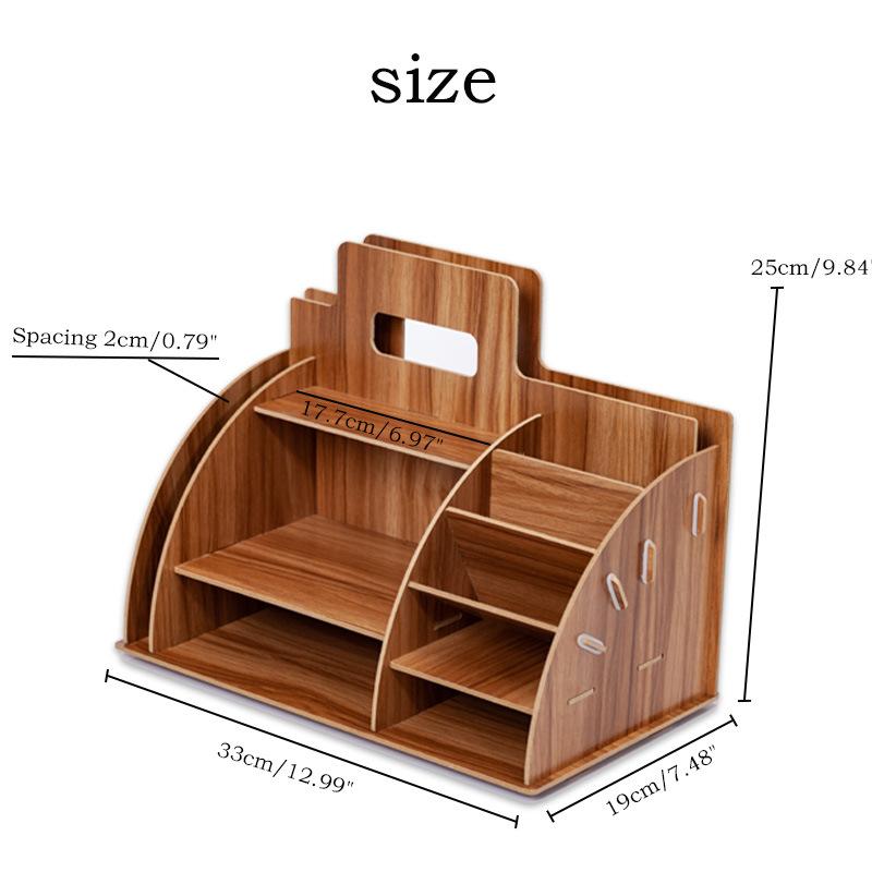 Деревянный органайзер для стола, офисное бюро, держатель для ручек, деревянный сортировщик с ящиком, органайзер для ручек и карандашей, книжная полка ZM902