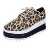 Леопардовый принт грубая платформа броги туфли женские 2024 новые шнурованные толстые туфли женские туфли-лоферы Bullock Flats женские размера плюс 43