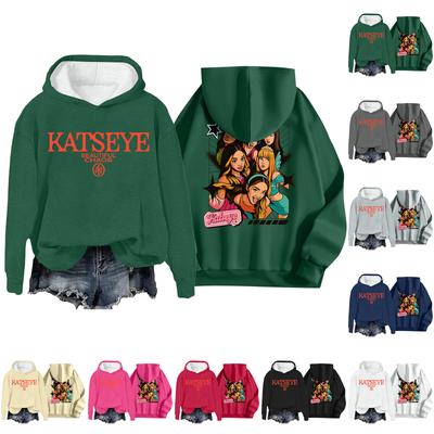 Женская модная повседневная толстовка с длинным рукавом, свободная, с принтом, спортивная, с длинным рукавом, с капюшоном