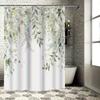 Очаровательная цветочная шторка для душа с нежными листьями и бабочками улучшает эстетику ванной комнаты Экологически чистый материал Легко чистить