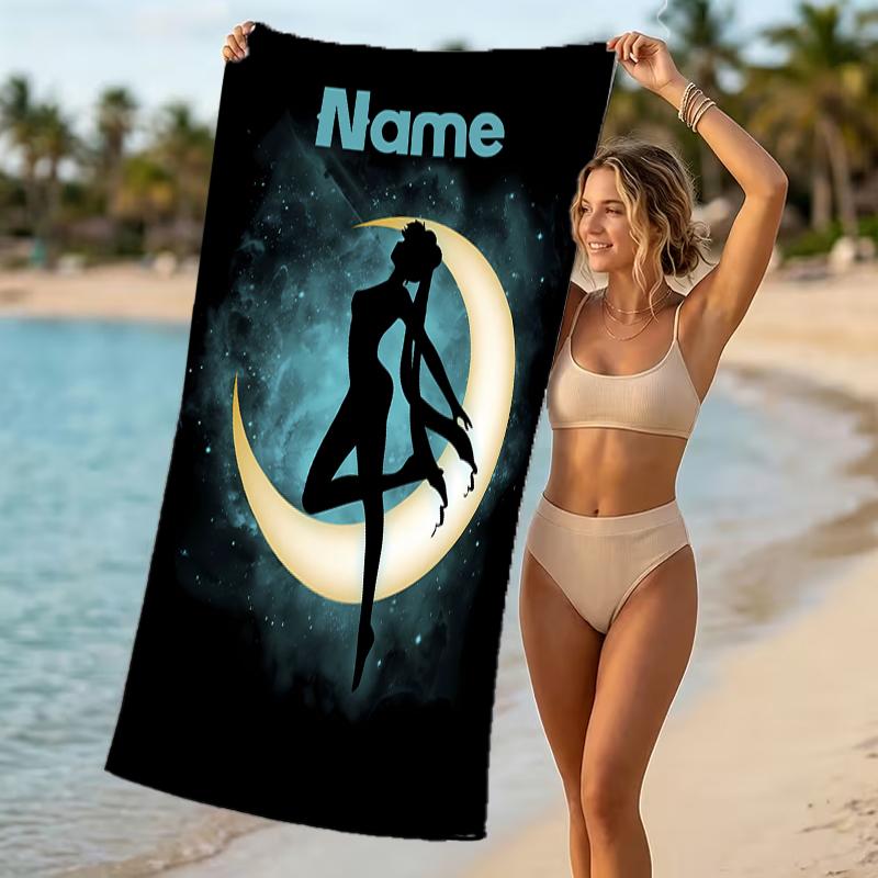 Customizable personalized beach towels Sailor Moon themed designs.Suitable for the beach, yoga, sports;ideal as beach accessories