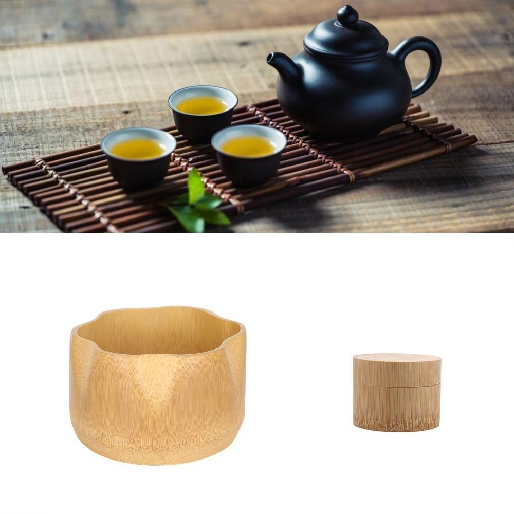 Бамбуковая чаша для матча, многоразовая банка для хранения чайных листьев, новая чайная утварь, набор для приготовления матча, аксессуары