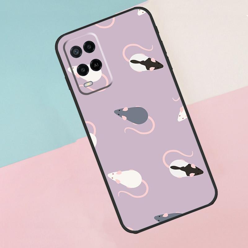 Чехол для телефона Oppo A18 A38 A78 A98 A96 A58 A17 A77 A80 A40 A60 A16 A76 A74 A94 A54 A15 A57S с изображением мыши и крысы