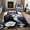 1PC Dark Style Owl Printed Carpet New Release! Rug for Living Rooms Bedrooms, Office Areas, Durable Machines Washable Mat Gifts