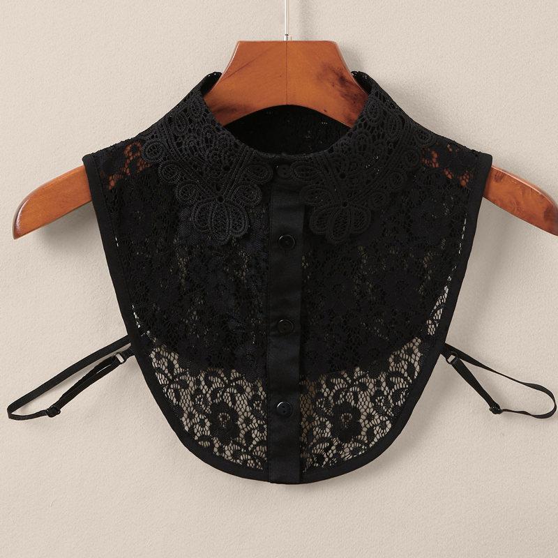 Lace Fake Collar Women'S Versatile Chiffon Fake Collar Lace Hollow Shirt Collar Summer And Autumn Bottom Decorative Collar