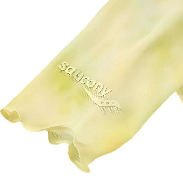 SAUCONY Сетчатый Модный Универсальный Удобный Приталенный Дышащий С Длинным Рукавом Легкий Топ для Защиты от Солнца Женские топы Желто-Зеленый Омбре SC1249008A-PR61
