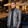Futing Men's Classic Lapel First Layer Cowhide Business Casual Leather Jacket