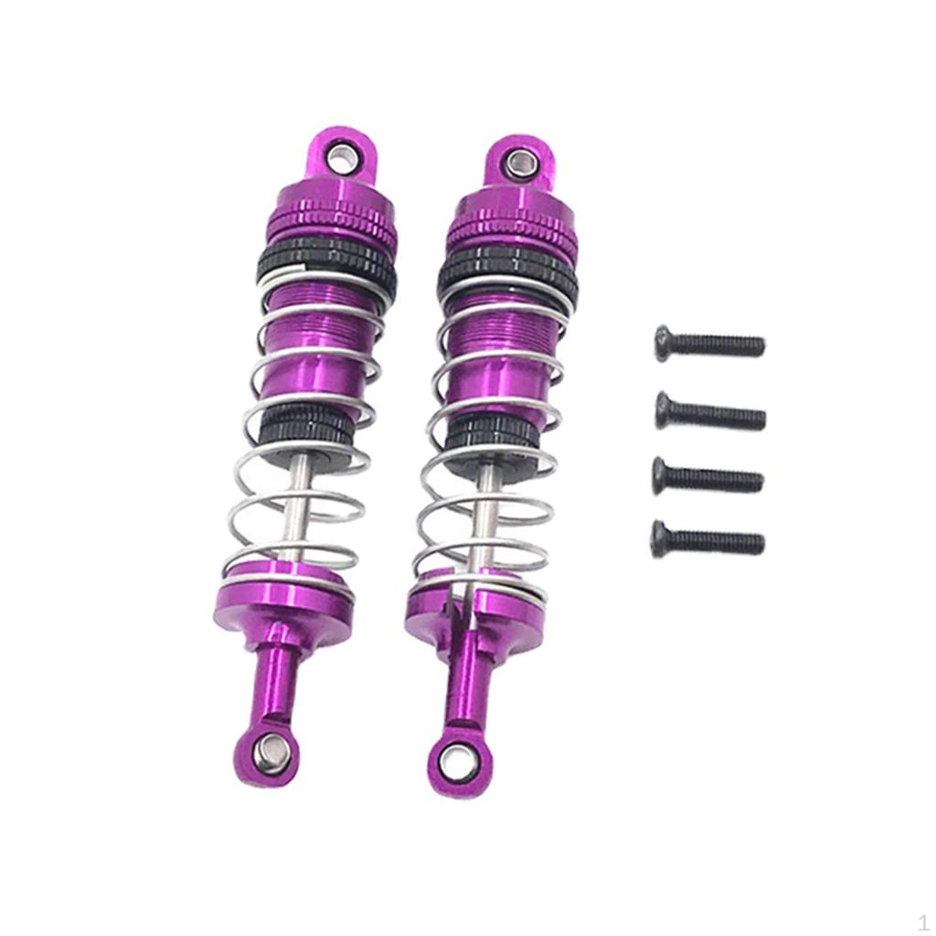 2 Packs Adjustable RC Car Oil Shocks Metal Shock Absorbers for 124018 124019 144001 Spare Parts