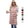 Женские пальто с капюшоном, рукавами, длинный стиль, однотонный жилет, стеганая куртка, осень-зима, толстая теплая верхняя одежда