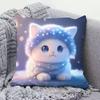Square Pillowcase Cute Cat Pillow Sofa Cushion Covers Lumbar Cushion for Women