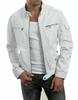 Handmade Stylish Real Soft Lambskin Motorcycle Biker White Men's Handmade Leather Jacket
