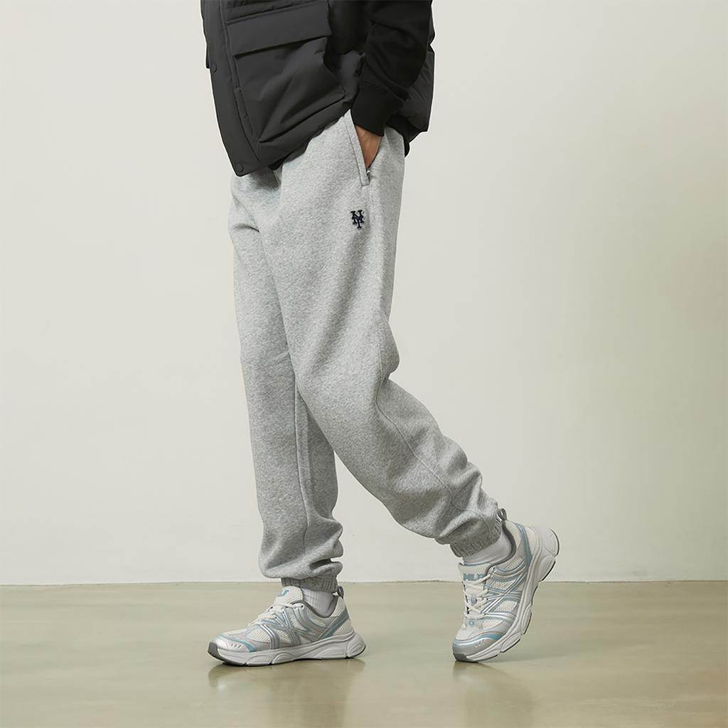 New MLB Basic Collection New York Mets 24FW Knitted Sports Pants Unisex Heather Gray 3APTB0646-09MGS
