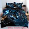 Quilt Cover 3D Printed Cartoon Anime Wolf Duvet Comforter 100% Polyester Soft and Comfortable Night Sky Bedding Sheets Sets