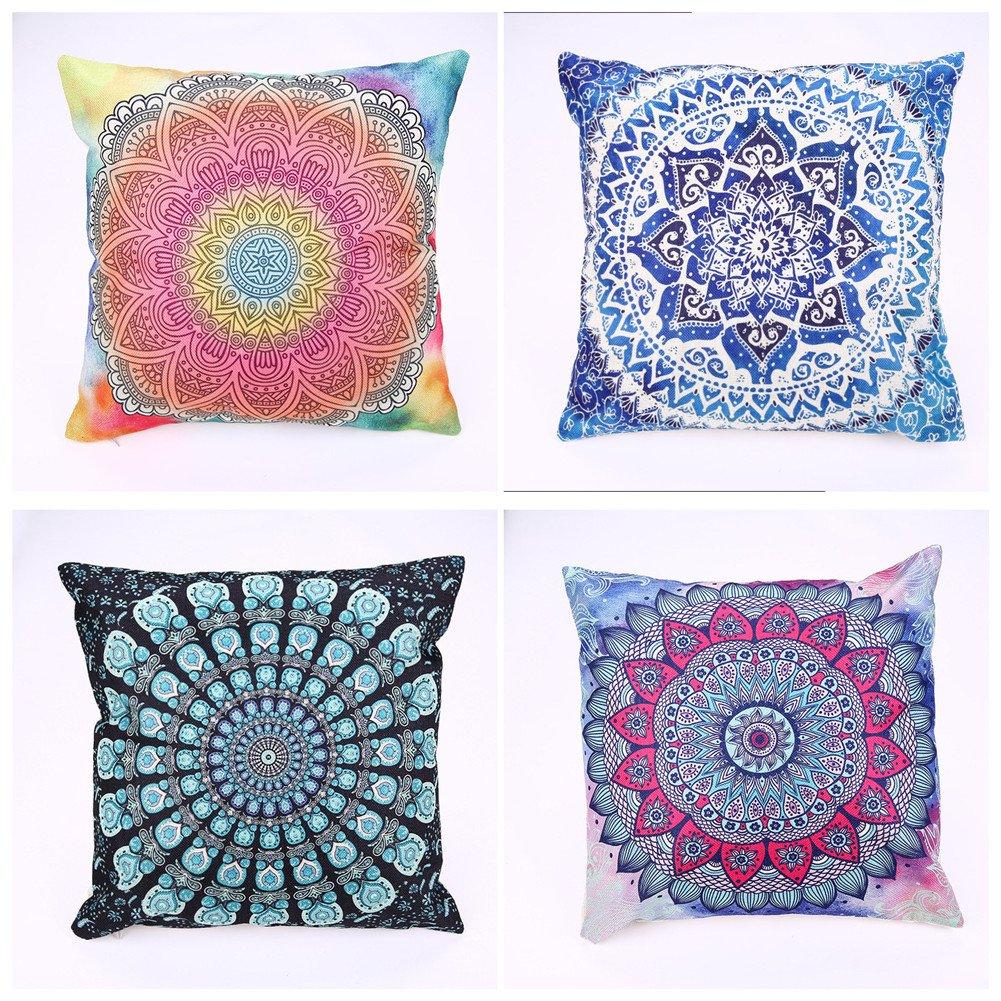 Субконтинентальный этнический Мандала льняная наволочка диванная подушка чехол домашний декор для вашего броска
