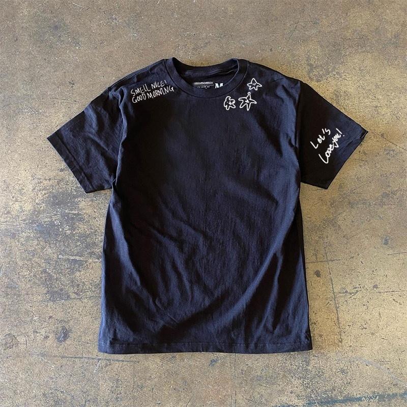 Pure Cotton 3a260g Double Thread Loose Fit Short Sleeve Tshirt Unisex Breathable Comfortable American Retro Style Printed