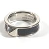 HERMES Athens Accessories Ring Metal / Leather Black/Silver