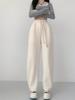 Women's 2024 Autumn/Winter Wide-Leg Banana Pants: Velvet Lined, Straight Fit, Casual and Warm.