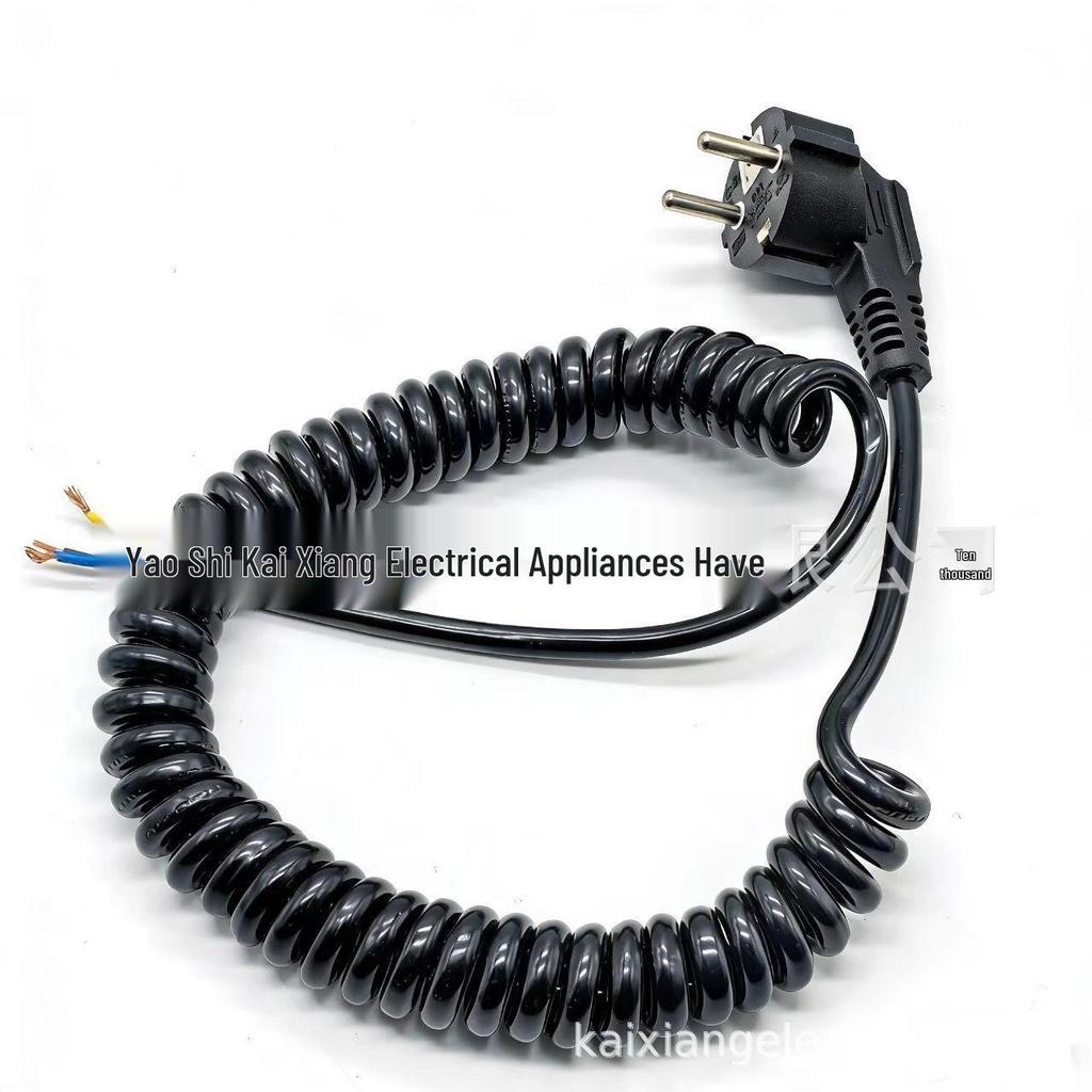 European Standard 3-Core Retractable Spring Extension Power Cord with Plug Socket